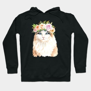 Cat with Beautiful Flower Crown Hoodie